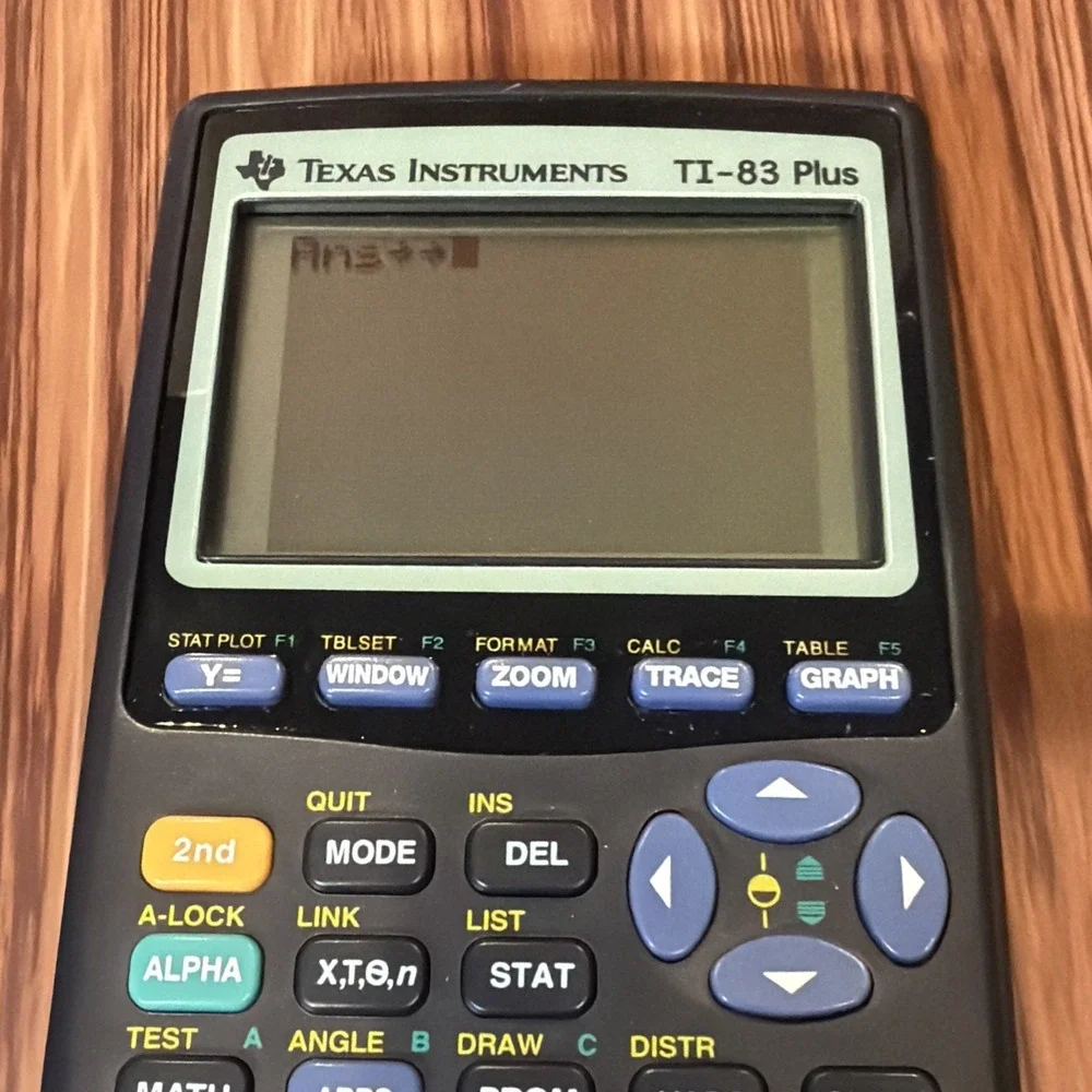 Texas Instruments TI-83 Plus Graphing Calculator Tested Works Great w/ Cover